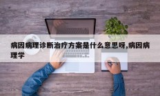 病因病理诊断治疗方案是什么意思呀,病因病理学