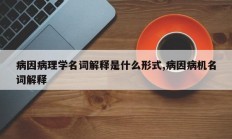 病因病理学名词解释是什么形式,病因病机名词解释