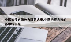 中医治疗方法分为哪两大类,中医治疗方法的基本特点是