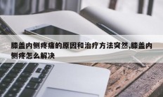 膝盖内侧疼痛的原因和治疗方法突然,膝盖内侧疼怎么解决