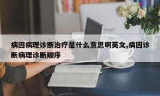病因病理诊断治疗是什么意思啊英文,病因诊断病理诊断顺序
