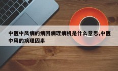 中医中风病的病因病理病机是什么意思,中医中风的病理因素
