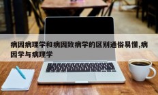 病因病理学和病因致病学的区别通俗易懂,病因学与病理学