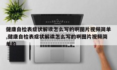 健康自检表症状解读怎么写的啊图片视频简单,健康自检表症状解读怎么写的啊图片视频简单的