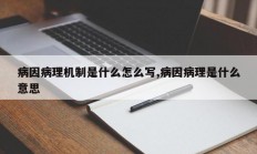 病因病理机制是什么怎么写,病因病理是什么意思